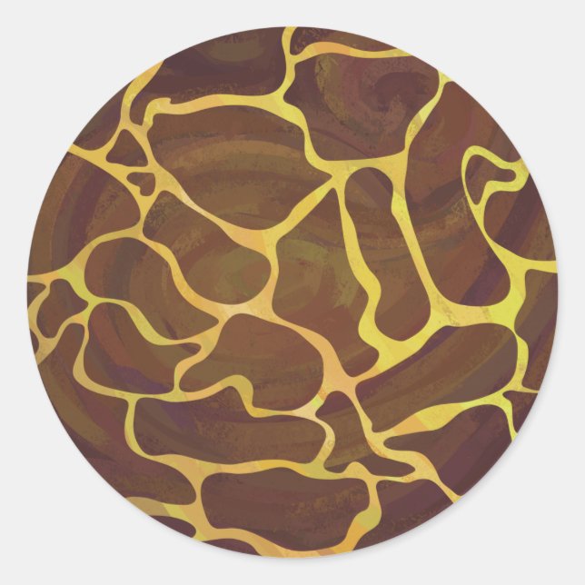 Sticker Rond Imprimerie Brown et jaune (Devant)