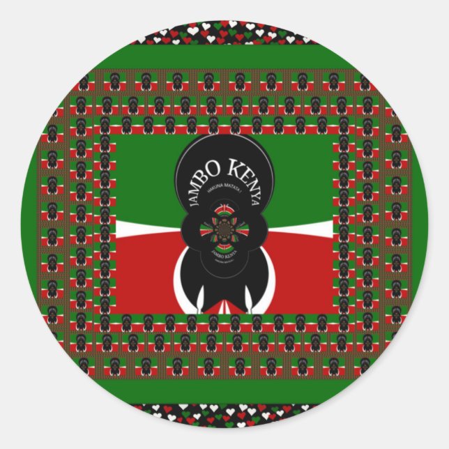 Sticker Rond Imprimerie d'art Jambo Kenya (Devant)