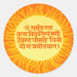 Sticker Rond Incantation de Gayatri