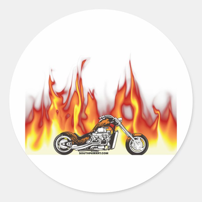 Sticker Rond Incendie de moto (Devant)