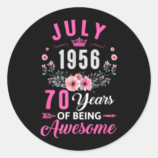 Sticker Rond Incroyable depuis 1956 70 ans Juillet 70e annivers