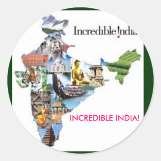 Sticker Rond incroyable inde, INCROYABLE INDE !