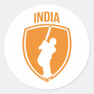 Sticker Rond Inde Cricket Crest