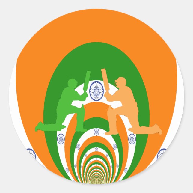 Sticker Rond Inde Cricket Spirit Design abstrait (Devant)