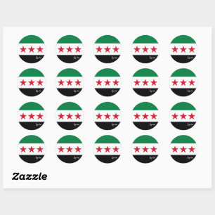 Sticker Rond Indépendance de la Syrie, drapeau syrien patriotes