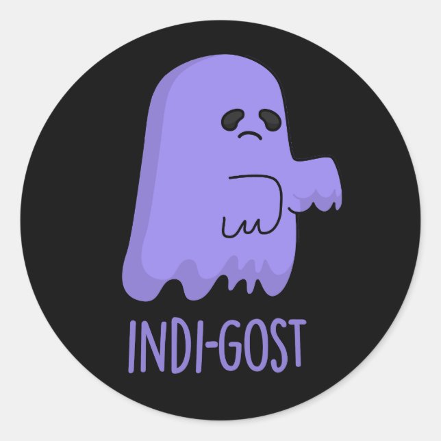Sticker Rond Indi-gost Funny Halloween Indigo jeu d'enfant noir (Devant)
