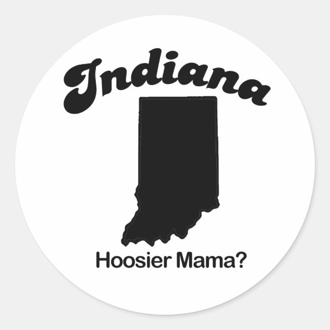 Sticker Rond Indiana - Hoosier Mama (Devant)