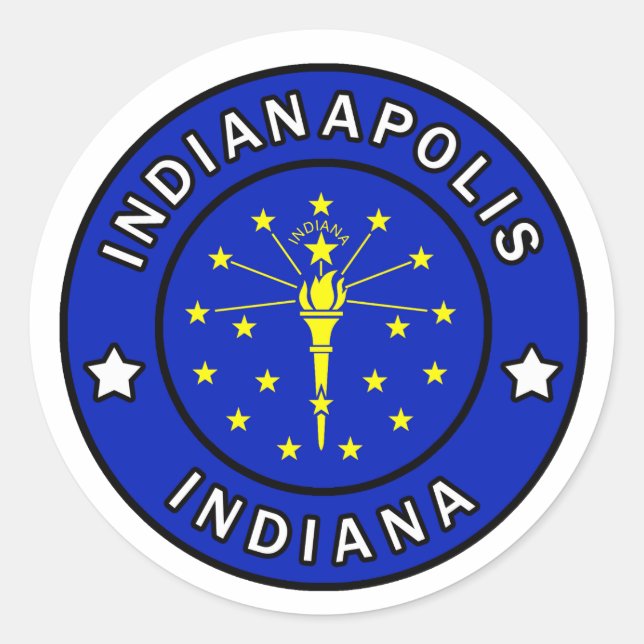 Sticker Rond Indianapolis Indiana (Devant)
