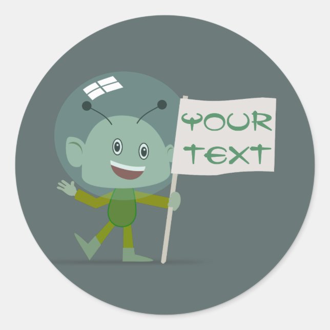 Sticker Rond Indicateur Alien (Devant)