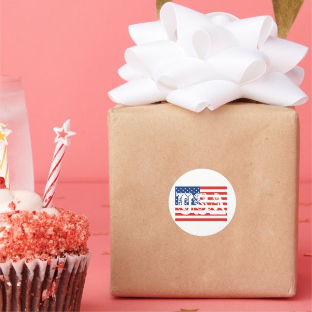 Sticker Rond Indicateur américain (Fête)