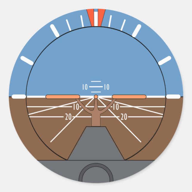 Sticker Rond Indicateur d'altitude Instrument de vol de l'aéron (Devant)