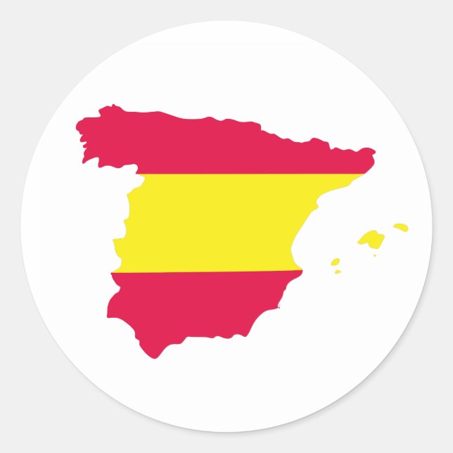 Sticker Rond Indicateur de carte Espagne (Devant)