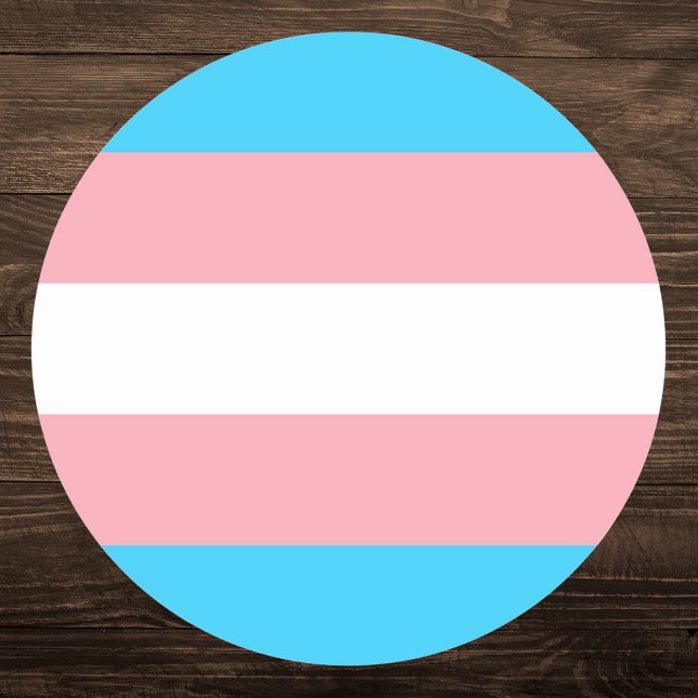 Sticker Rond Indicateur de fierté transgenre (Créateur téléchargé)
