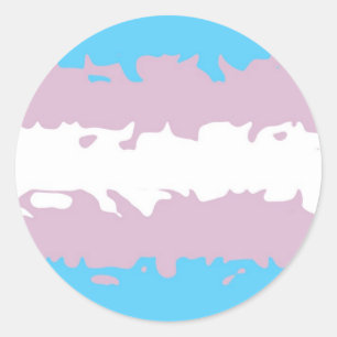 Sticker Rond Indicateur de fierté transgenre (flou)