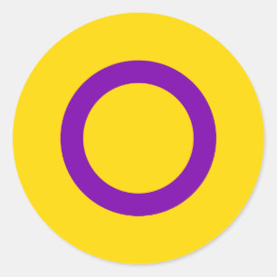 Sticker Rond Indicateur de la fierté intersexuelle