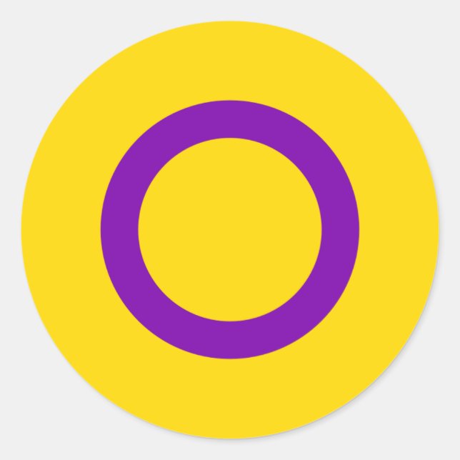 Sticker Rond Indicateur de la fierté intersexuelle (Devant)