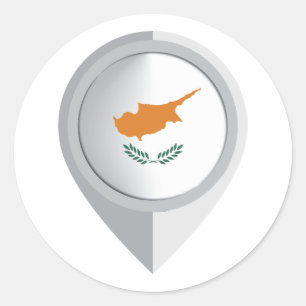 Sticker Rond Indicateur de l'emplacement de la broche Chypre