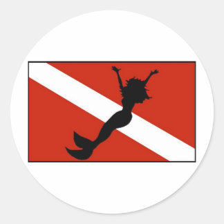 Sticker Rond Indicateur de plongeur Mermaid