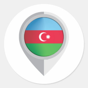 Sticker Rond Indicateur d'emplacement de la broche d'Azerbaïdja