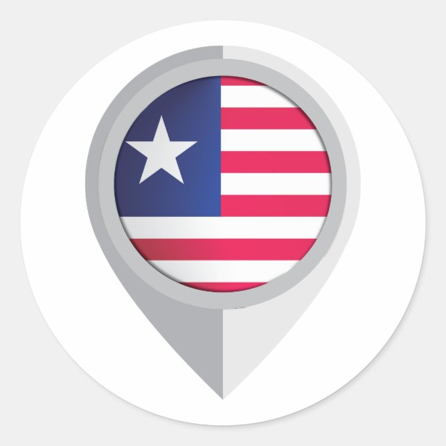 Sticker Rond Indicateur d'emplacement de la broche Liberia (Devant)