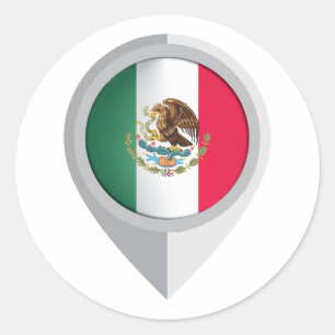 Sticker Rond Indicateur d'emplacement de la broche Mexique