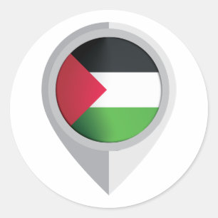 Sticker Rond Indicateur d'emplacement de la broche Palestine