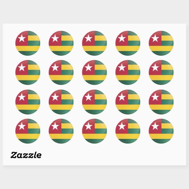 Sticker Rond Indicateur d'icône tour Togo (Feuille)