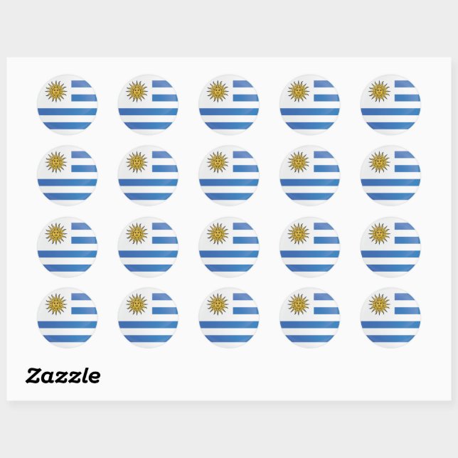 Sticker Rond Indicateur d'icône Uruguay Round (Feuille)