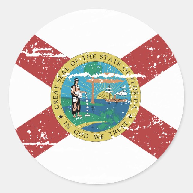 Sticker Rond Indicateur FLORIDA vintage (Devant)