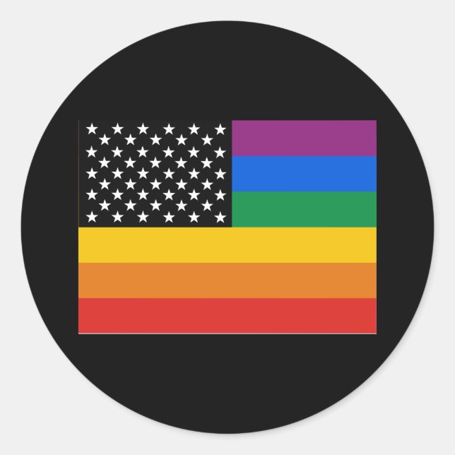 Sticker Rond Indicateur gay pride (Devant)