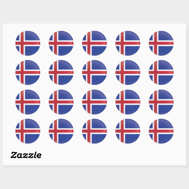 Sticker Rond Indicateur Icône Arrondi Islande (Feuille)