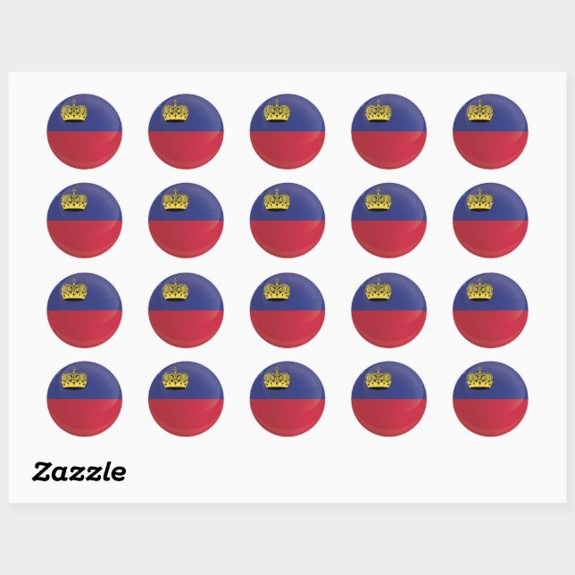 Sticker Rond Indicateur Icône Ronde Liechtenstein (Feuille)