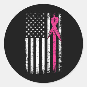 Sticker Rond Indicateur Pink Ribbon Mois de sensibilisation au 