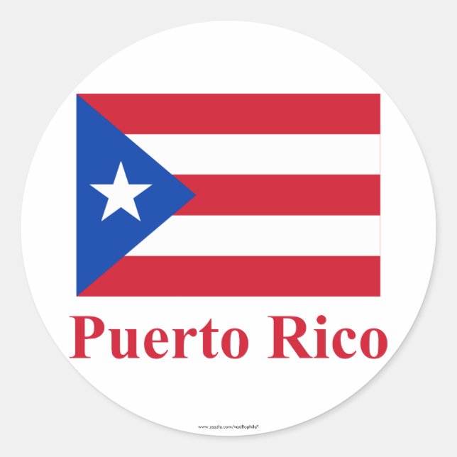Sticker Rond Indicateur Porto Rico avec nom (Devant)