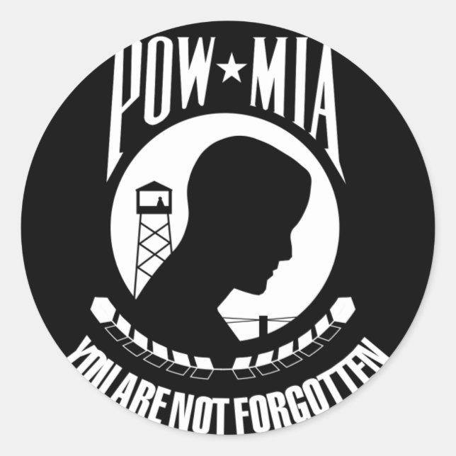 Sticker Rond Indicateur POW*MIA (Devant)