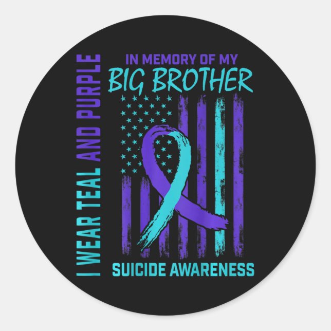 Sticker Rond Indicateur turquoise de sensibilisation au suicide (Devant)