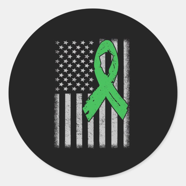 Sticker Rond Indicateur Vert Famille Ribbon Sensibilisation aux (Devant)