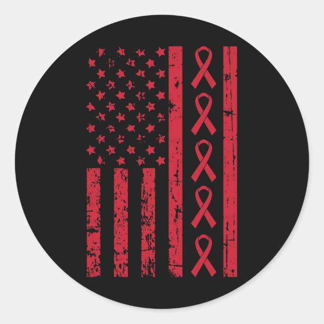 Sticker Rond Indicateur Vih Sida Cerveau Anévrisme AVC Sensibil (Devant)