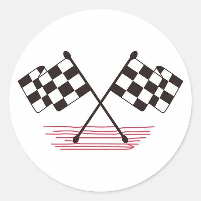 Sticker Rond Indicateurs À damiers croisés (Devant)