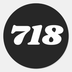 Sticker Rond Indicatif régional 718 (New York)