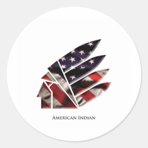Sticker Rond indien américain