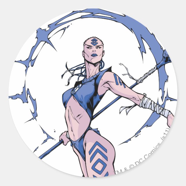 Sticker Rond Indigo Tribe 7 (Devant)