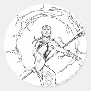Sticker Rond Indigo Tribe 9