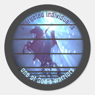 Sticker Rond Individus ciblés Élevage Personnalisé Cheval Guerr