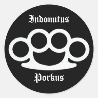 Sticker Rond Indomitus Porkus Knuckkles