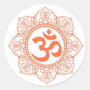 STICKER ROND INDOU - SYMBOLES OM, OHM DE BOUDDHA
