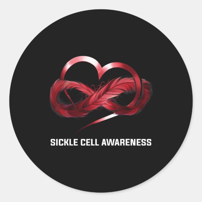 Sticker Rond Infinité Coeur Faucille Sensibilisation aux cellul (Devant)