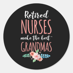 Sticker Rond Infirmière à la retraite à la retraite Médicale