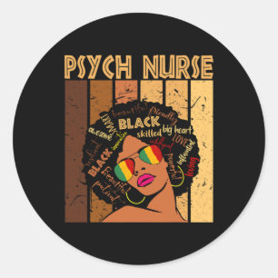 Sticker Rond Infirmière Afro Africaine Américaine Femmes Histoi