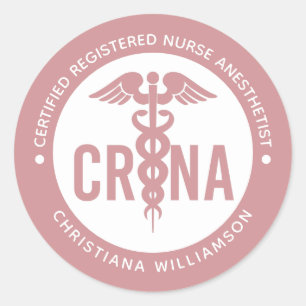 Sticker Rond Infirmière anesthésiste certifiée CRNA personnalis